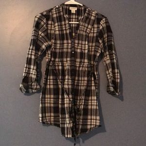 Plaid maternity top